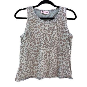 Dolan Green Leopard Print Cross Over Back Tank Top Sz XS